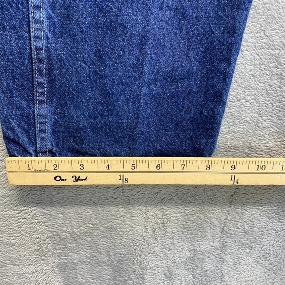 Wrangler Jeans Mens 34X34 Blue Regular Straight Dark Wash Workwear Denim - Picture 6 of 10